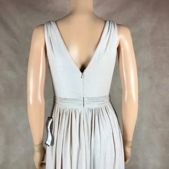 ADRIANNA PAPELL V-Neck Shimmer Gown with Pockets NWT 4 - Picture 8 of 12